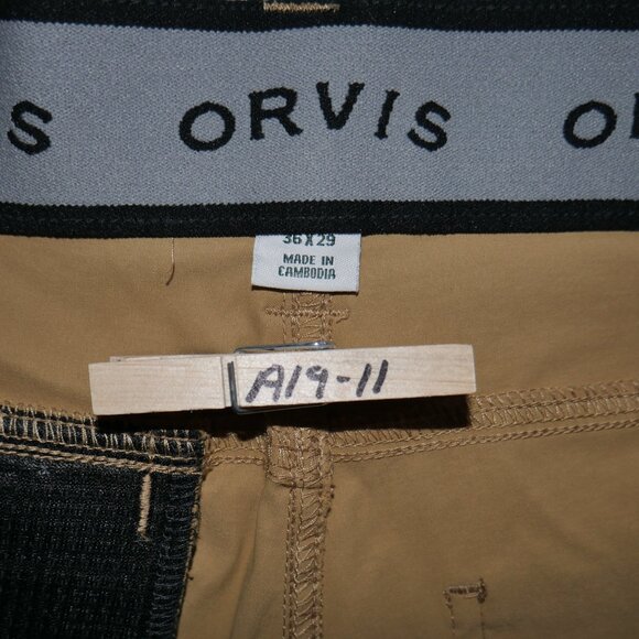 Orvis Classic Collection Lightweigt 6 Pocket Tech Pants 36x29 Stretch Beige/Tan - Picture 14 of 16